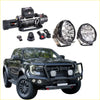 Black ford ranger ute with rockarmor gt hoop steel bullbar combo pack featuring rugged 4wd offroad design