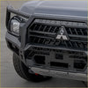 Black metal steel front bumper with integrated grille and mitsubishi logo rockarmor gt hoop bullbar for mv triton 2024+