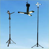 Black adjustable led work lights with multiple arms and tripod bases from rockarmor for versatile lighting setups