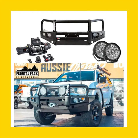 Rockarmor Premium Bullbar Frontal Combo To Suit Mitsubishi Triton Challanger 2009-2015 - Winch Bar