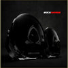 Black rockarmor motorcycle helmet with glossy finish and white logo fits offroad 4wd and ute riders