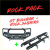 Black gt hoop bullbar with integrated rock sliders in rugged metal finish for offroad 4wd ute Isuzu MUX 2020-2024