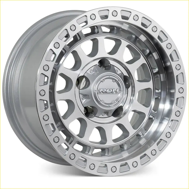 Silver finished roh alloy assault 17x9 multi-spoke wheel with machined finish and 6x139.7 bolt pattern