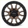 Black and bronze two-tone roh raid roh alloy wheel with rugged multi-spoke design 17x9 6x139.7 12 offset