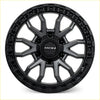 Black roh raid alloy wheel matt gunmetal with rugged multi-spoke design and textured outer rim 17x9 size