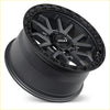 Black matte finished roh raid alloy wheel with rugged multi spoke design and embossed lettering on black lip rim