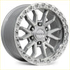 Silver roh raid 17x9 alloy wheel with rugged multi-spoke design and machined accents for 6x139.7 bolt pattern