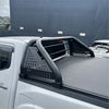 Black perforated metal roll bar with curved bars and side panels for isuzu d-max 2024 plus truck bed rail backside
