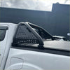 Black perforated metal roll bar with curved tubular bars and brackets for mazda bt-50 2006-2011 truck bed rail