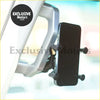 Black smartphone mounted in silver aluminum alloy roof handle phone holder for toyota land cruiser lc76 a pillar