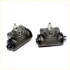 Black and silver rr wheel brake cylinder assemblies for mitsubishi chariot space wagon 1983 1991 shown from back side