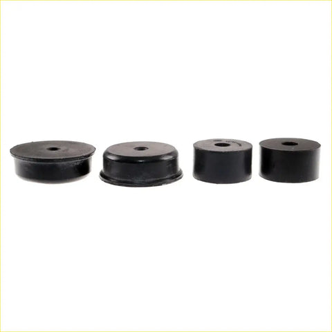 Set of four black rubber cabin bushings with central holes for nissan datsun 620 extended cab 1972-1979