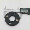 Black rubber flange with four holes and gold metal inserts measured 79.94 mm for nissan king cab steering shaft