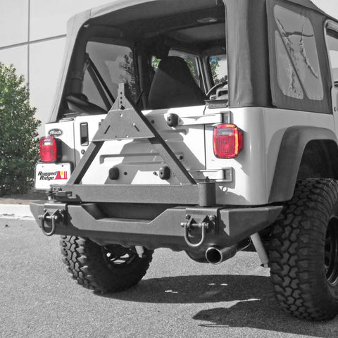 Rugged Ridge 11546.42 Tire Carrier XHD Rear Bumper | Kren Offroad NZ