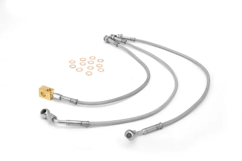 Rugged Ridge 16735.09 Brake Hose Kit Braided SS 92-01