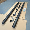 Black textured 4 inch oval tube running board side step bars with integrated mounting brackets for bt50 12-20