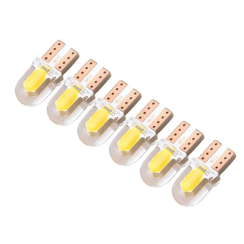 Various Models 6 x T10 194 168 W5W COB LED Canbus Yellow Car Width Light Bulbs