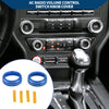 Ford Mustang 2015-2021 Blue AC Climate Switch Knob Cover Ring