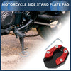 Motorcycle Side Stand Plate Pad with Wrench Aluminum Alloy Red 1 Set