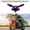 Horn-type Double Hook Aluminum Alloy Motorcycle Hanging Hook 1 Pc Black Purple