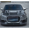 Audi A3 S3 RS3 8V LCI 2017-2020 Carbon Fiber Bonnet Engine Hood Bonnet Cover