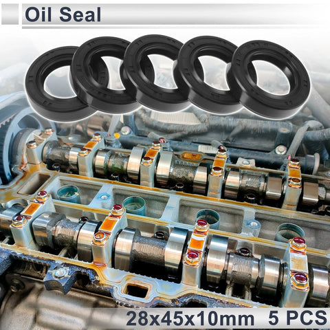 Make Model Oil Seal 28x45x10mm Nitrile Rubber Rotary Shaft Seal 5 Pcs