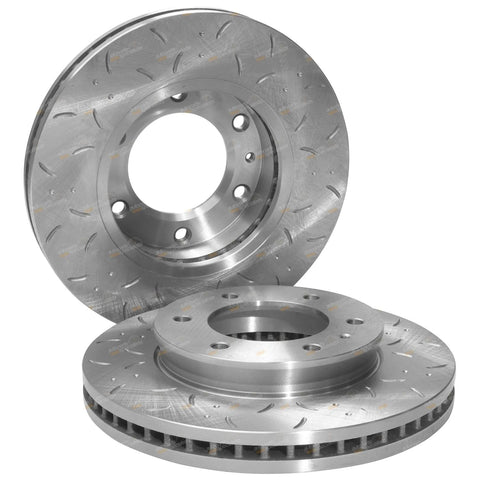 Front Slotted Dimpled Disc Brake Rotors Ford Ranger 2.0L YN2S (2018-2020) 302mm
