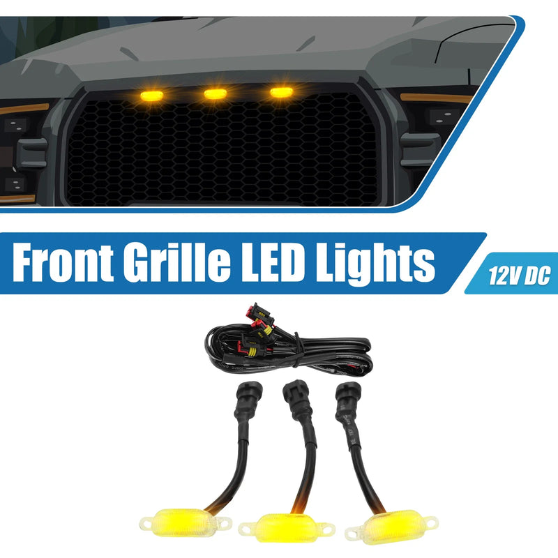 Ford F150 F250 F350 (2015-2023) Amber Clear Lights Grill LED Light Set