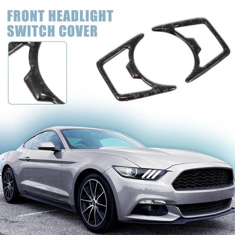 Ford Mustang 2 x Car Front Headlight Lamp Switch Trim Covers (2015-2020)