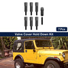 Jeep CJ7 (1976-1986) Black Metal Valve Cover Hold Down Kit 7Pcs