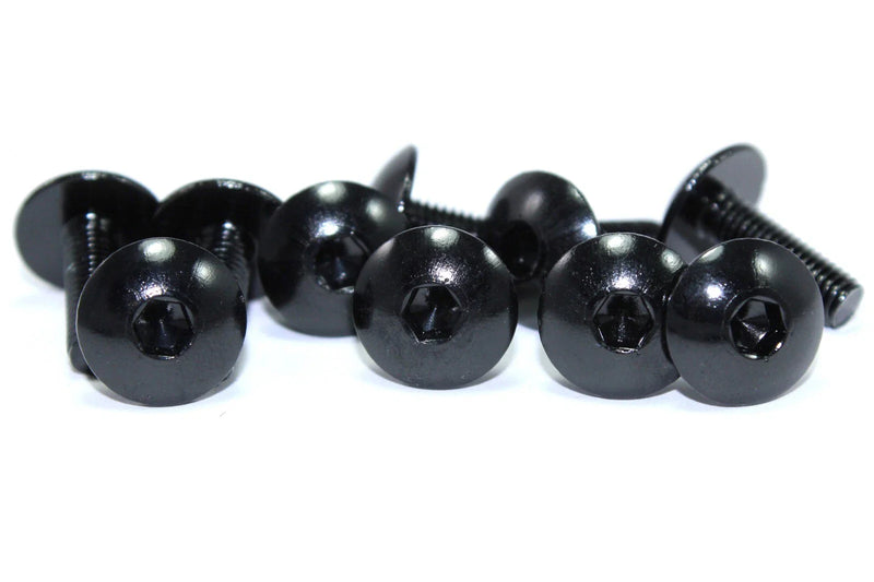 10x m5 X16mm Noir Aluminium Moto Tête de fourche Boulons & Clips forMotorcycle