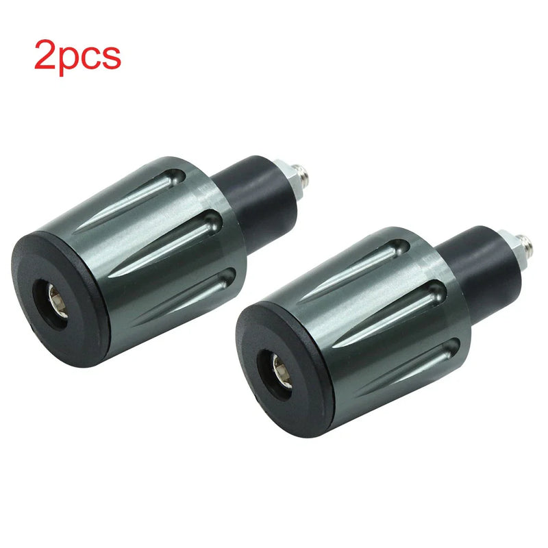 Motorcycle 2 x 17mm Titanium Tone Aluminum Alloy Handlebar Grip End Cap