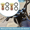 Motorcycle 2 x Set M10x1.25 26mm 3-Hole Hollow Bolt Screw with Washer