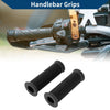 Motorcycle 7/8 22mm Hand Grips Cover Rubber Black 1 pair