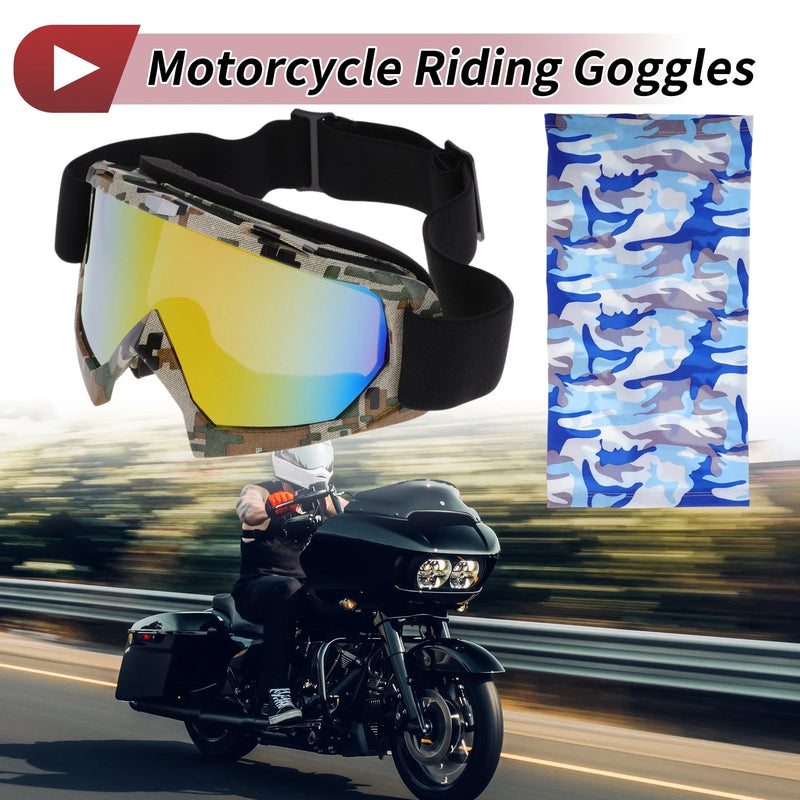 Motorcycle Riding Lens Camouflage TPU Cycling Sunglasses Goggles