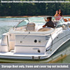 Boat Bimini Top Boot Cover 91-96in Storage Light Gray with Light Hole