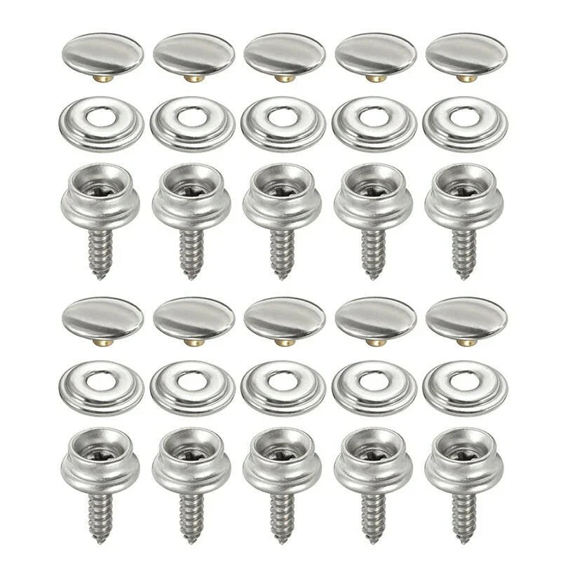 Canvas Tent Boat Marine 30pcs Snap Fastener Stainless Steel