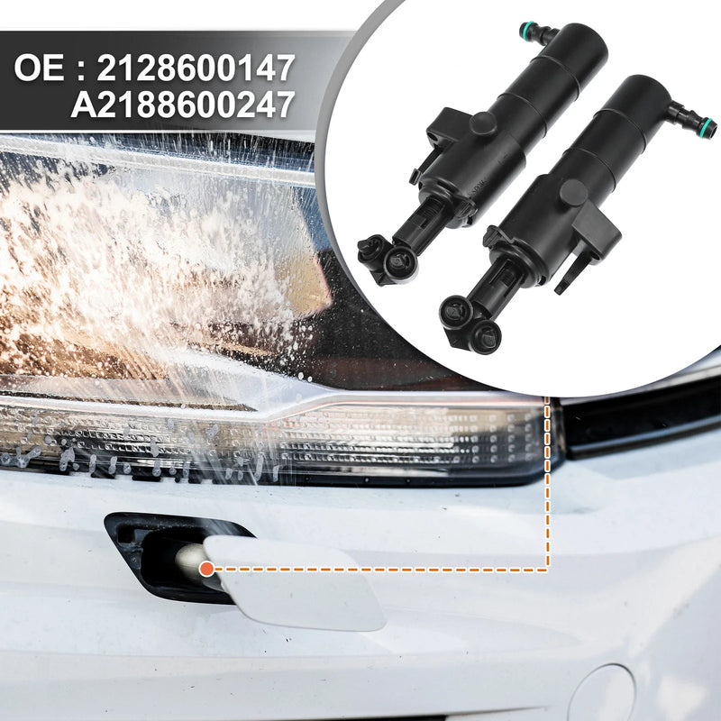 Mercedes-Benz E350 E550 E63 AMG Front Left Right Headlight Washer Nozzles
