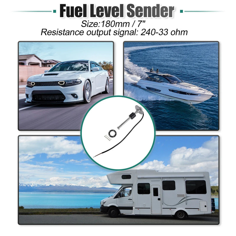 Boat 7" 180mm Boat Fuel Sending Unit Gas Water Level Gauge Sensor