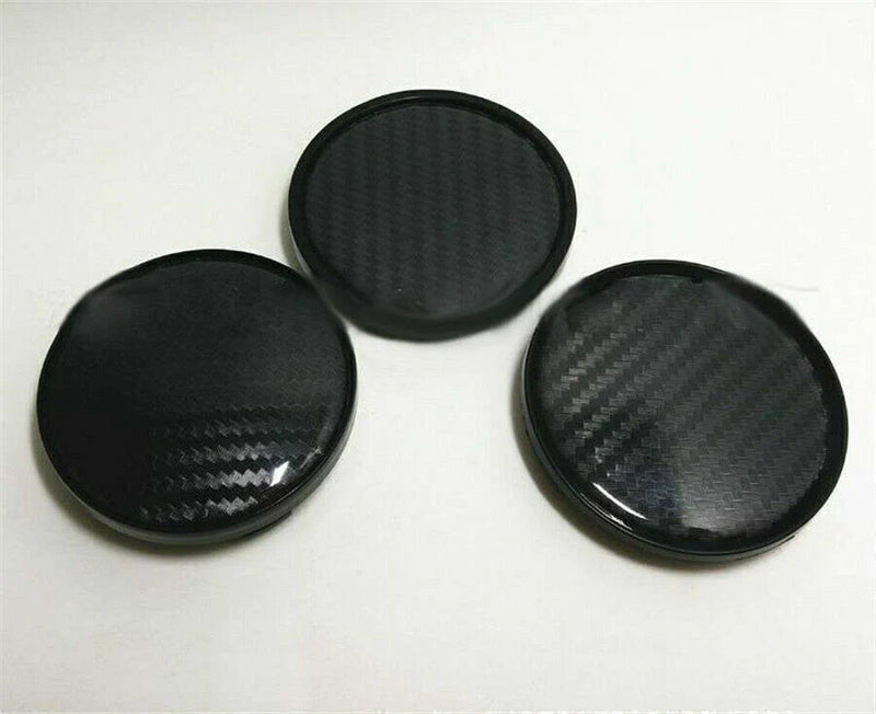 Auto Car 4 x Black Carbon Fiber Look Wheel Hub Center Caps Covers 60MM