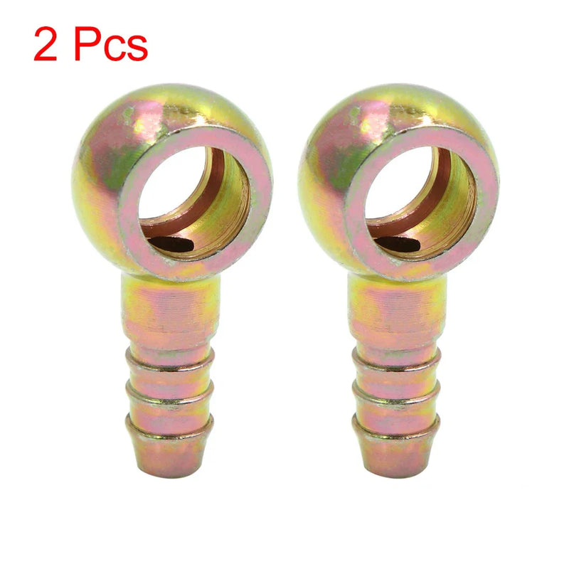 Motorcycle Car 8mm ID Hose Barb 12mm Banjo Fitting Fuel Line Adapter 2 x