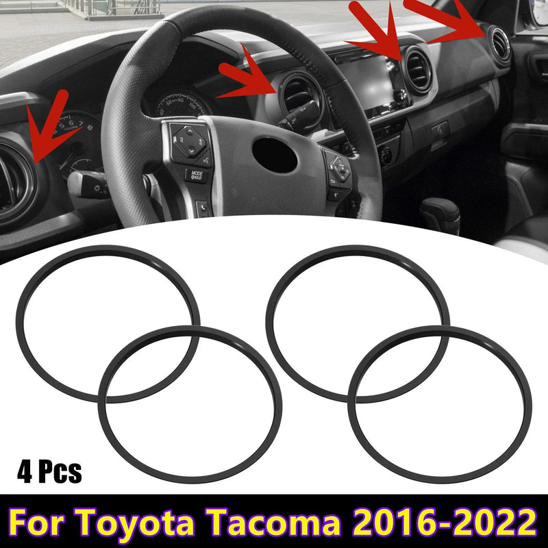 Toyota Tacoma A/C Vent Ring / 4Pcs / Outer Black Trim Ring Covers (2016–2022)