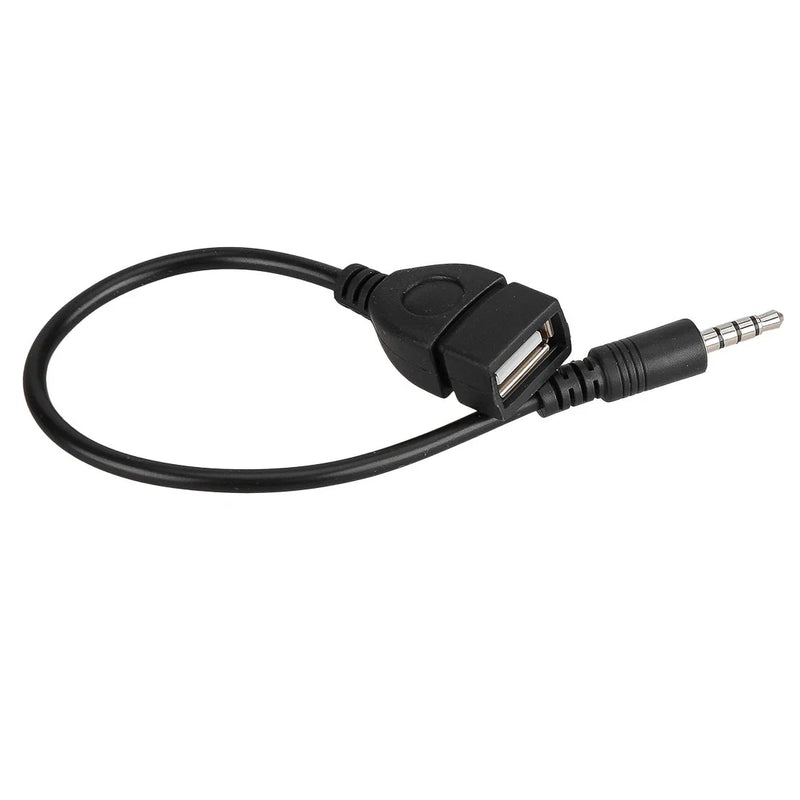Car AUX Jack 3.5mm Male to USB 2.0 Type A Female OTG Converter Cable