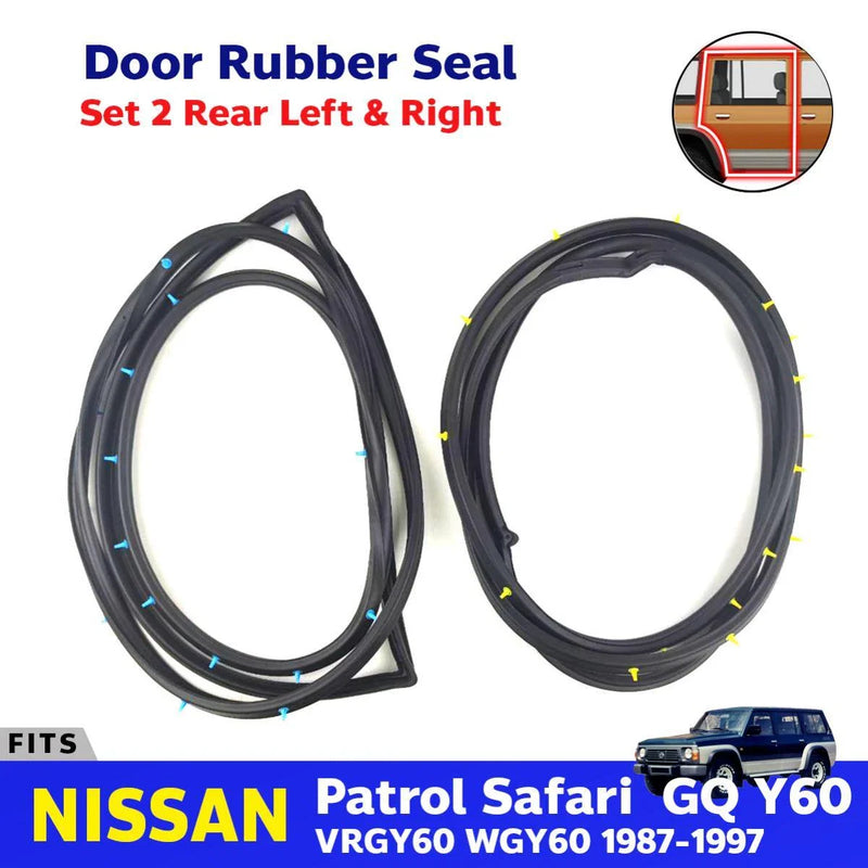 Door Rubber Weatherstrip Rear Pair Fits Nissan Patrol Safari Y60 GQ 1987-97 D05