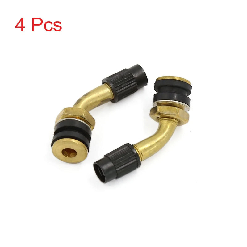 Motorcycle Scooter Brass Bent Angled Tubeless Tyre Valve Stem Adapter 4pcs