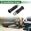Universal Motorcycle 7/8" 22mm Motorcycle Hand Grip Cover Rubber Black Silver Tone