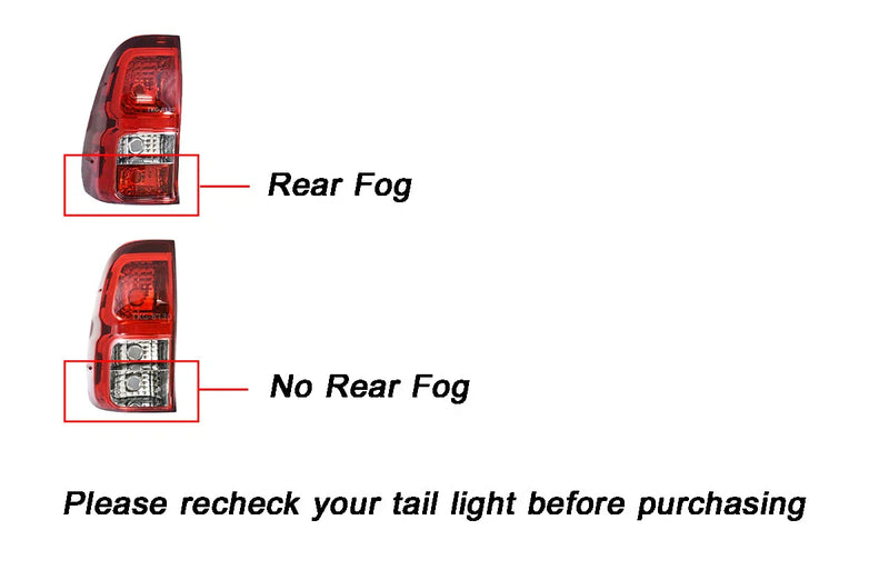 Toyota Hilux 1kd LH Tail Light Lamp w/ Bulb Socket (2015-2020)