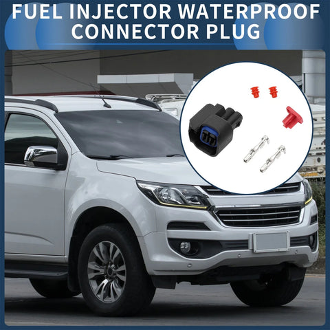 Chevrolet Black 2 Pin Fuel Injector Waterproof Connector Plug