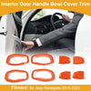 Jeep Renegade (2015-2023) 4 x Orange ABS Interior Door Handle Bowl Cover Trim