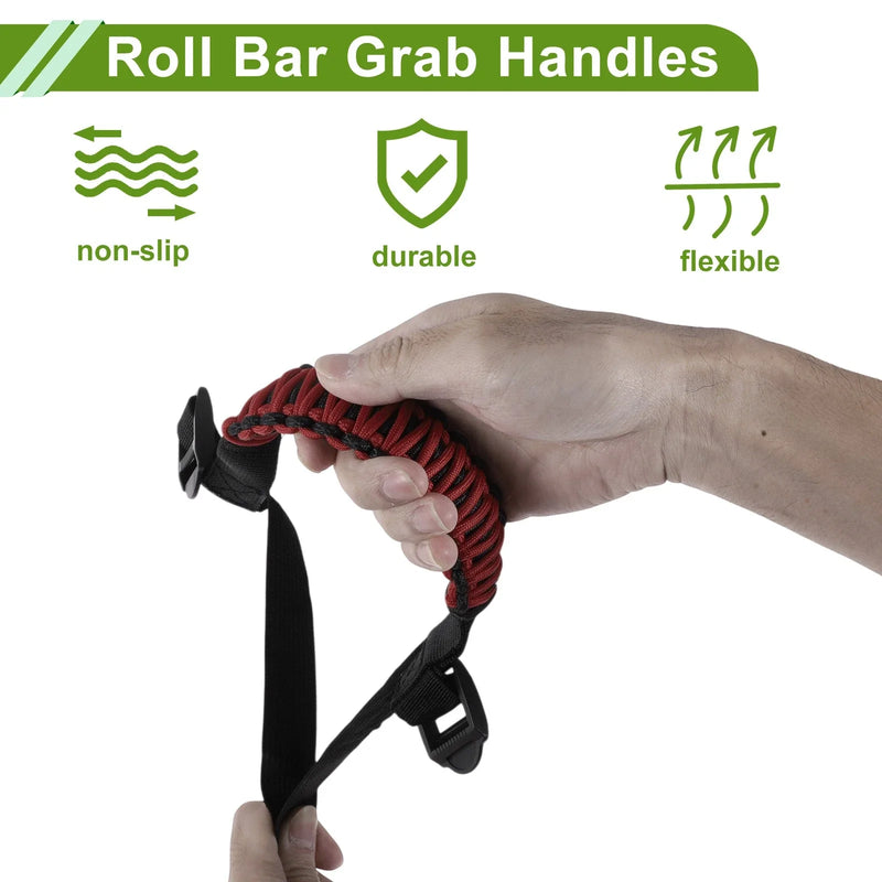 Jeep Wrangler 2024-2025 - Red Accessories Roll Bar Grab Handles